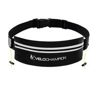 VeloChampion Ceinture Porte-Dossard Réfléchissante avec Poche De Rangement. Ajustement Élastique Réglable avec Fermeture à Clip. pour Course Loisir, 5km, 10km, Marathon, Triathlon Et Cyclisme