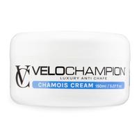 VeloChampion Crème de Chamois Hydratante Sans Parfum, 150 ml | Favorise le Confort en Selle, Crème Anti-frottements Végan et Rafraîchissante pour Hommes, Femmes, Cyclistes & Sportifs