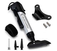 VeloChampion Mini Pompe à Vélo 120 PSI avec Manomètre & Poignée en T | Compatible Presta, Schrader & Dunlop, avec support de cadre & aiguille pour ballons, pour vélo de route, VTT & VAE