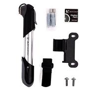 VeloChampion Mini Pompe à Vélo avec Support de Cadre | Pompe à vélo en Alliage avec Support de Cadre | Valves Presta, Schrader et Dunlop | pour Route, Montagne, e-vélo (Pompe Alliage 7 + Patchs 6pk)