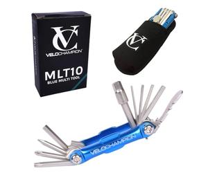 VeloChampion Outil Multifonction Compact 14en1 | Clés Allen, Clé à Rayons, Tournevis, Démonte-pneu, Décapsuleur | Outil Vélo Portable et Robuste + Étui de Rangement