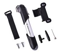 VeloChampion Pompe à vélo Mini avec Support de Cadre - Pompe compacte Portable en Alliage pour vélo - Compatible valves Presta, Schrader et Dunlop - Route, VTT et e-vélo (Alliage 7)