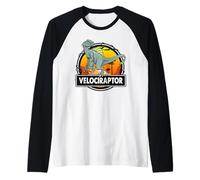 Velociraptor Dinosaur Prehistoric Dinosaurs Lover Manche Raglan