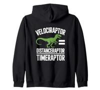 Velociraptor Distanceraptor Timeraptor Dinosaure Racing Fun Sweat à Capuche