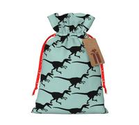 Velociraptor Sac de Noël pratique avec cordon de serrage Motif dinosaure 12 x 17 cm
