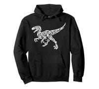 Velociraptor Tribal Dinosaure Fossile Rugissant Sweat à Capuche