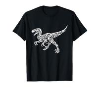 Velociraptor Tribal Dinosaure Fossile Rugissant T-Shirt