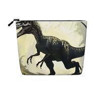 Velociraptor Trousse de toilette en lin avec imprimé dinosaure pour femme et maman, Noir , Taille unique, Trousse de maquillage