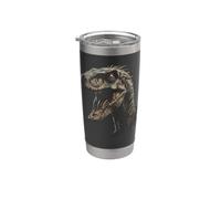 Velociraptor Visage Dinosaure Nature Dino Velociraptor Gobelet isotherme en acier inoxydable double paroi