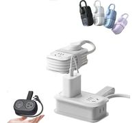 Velocitybe 7 in 1 Power Strip, 7 in 1 Power Strip, Frontaley 4 Outlets 3 USB Ports, with Non Surge Protector, for Home, Office, Travel, College Dorm,Portable Mini Powerstrip (White)