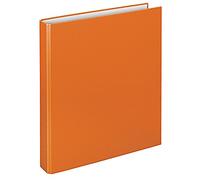 VELOFLEX 1141030 - Classeur à anneaux Basic, DIN A4, 1 unité, orange, hauteur de remplissage 25 mm, classeur à anneaux avec mécanisme à 2 anneaux