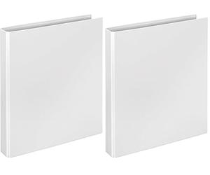 VELOFLEX 1141090 - Classeur à anneaux Basic, DIN A4, 1 unité, blanc, hauteur de remplissage 25 mm, classeur à anneaux avec mécanisme à 2 anneaux (Lot de 2)