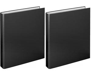 VELOFLEX 1143080 - Classeur à anneaux Basic, Classeur à anneaux, Classeur, DIN A4, 265 x 315 x 45 mm, Mécanisme à 2 anneaux, Carton, noir (Lot de 2)
