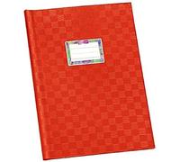VELOFLEX 1342121 - Pochette pour cahier d'école, Pochette pour cahier, Protège-cahier, DIN A4, film PP opaque, grain raphia, rouge, 25 pièces