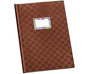 VELOFLEX 1342160 - Pochette pour cahier d'écolier, pochette pour cahier, protège-cahier, DIN A4, film PP opaque, grain raphia, marron, 25 pièces