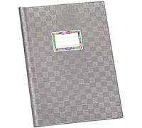 VELOFLEX 1342181 - Pochette pour cahier d'écolier, pochette pour cahier, protège-cahier, DIN A4, film PP opaque, grain raphia, gris, 25 pièces