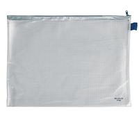 VELOFLEX 2703000 - Pochette à fermeture éclair DIN A3, pochette à fermeture éclair, pochette pour documents, PVC, tissu renforcé, transparent, 1 pièce