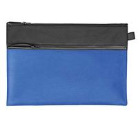Veloflex 2724250 Velobag Combi Sac de transport en tissu résistant avec fermeture Éclair en plastique et poche supplémentaire à fermeture Éclair Noir/bleu Format 330 x 220 mm