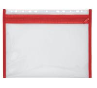 VELOFLEX 4354020 - Pochette porte-documents avec fermeture éclair, 1 pièce, DIN A4, classeur, rouge, VELOBAG XS, pochette à fermeture éclair