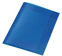 VELOFLEX 4439250 - Chemise à rabats DIN A4, à rayures, avec fermeture à bouton-pression, bleu transparent, 1 pièce