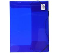 VELOFLEX 4443250 - Boîte de classement, DIN A4, film PP transparent, avec élastique, boîte à documents, boîte à cahiers, bleu
