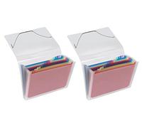 VELOFLEX 4446290 - Fardes à compartiments DIN A4, avec 12 compartiments et onglets, matière PP, subdivisions multicolores, transparent