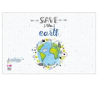 VELOFLEX 4639981 - Sous-main Save the earth, 39x60 cm, papier, recyclable, carton sans pelliculage, sous-main, sous-main pour peinture, sous-main pour travaux manuels, 1 pièce