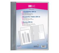 VELOFLEX 4741081 - Dossier rapide VELOFORM, 1 unité, DIN A4, gris, PVC, couverture avant transparente, convient pour les pochettes à prospectus