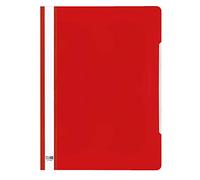 Veloflex 4742010 Lot de 25 chemises A4 en PVC avec fermeture transparente avec bandes de marquage Rouge