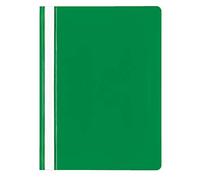 VELOFLEX 4748040 Lot de 20 Porte Document Plastique Chemises à Lamelle en Polypropylène avec Couverture Transparente et Bande de Marquage Vert Format A4