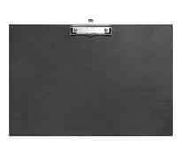 VELOFLEX 4812980 - Plaque à écrire DIN A3 horizontal, planchette à pince, Clipboard, PP contrecollé avec structure lin, œillet de suspension, noir