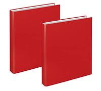 VELOFLEX A114102 - Classeur à anneaux Basic, DIN A4, 2 pièces, rouge, hauteur de remplissage 25 mm, classeur à anneaux avec mécanisme à 2 anneaux