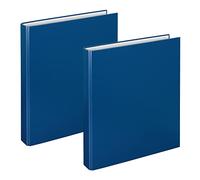VELOFLEX A114105 - Classeur à anneaux Basic, DIN A4, 2 pièces, bleu, hauteur de remplissage 25 mm, classeur à anneaux avec mécanisme à 2 anneaux