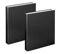 VELOFLEX A114108 - Classeur à anneaux Basic, DIN A4, 2 pièces, noir, hauteur de remplissage 25 mm, classeur à anneaux avec mécanisme à 2 anneaux