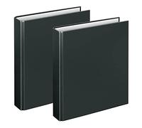 VELOFLEX A115108 - Classeur à anneaux Basic, DIN A5, 2 pièces, noir, hauteur de remplissage 25 mm, classeur à anneaux avec mécanisme à 2 anneaux