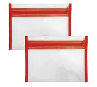 VELOFLEX A435002 - Pochette porte-documents avec fermeture éclair, 2 pièces, DIN A5, classeur, rouge, VELOBAG XXS, pochette à fermeture éclair