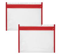 VELOFLEX A435402 - Pochette porte-documents avec fermeture éclair, 2 pièces, DIN A4, classé, rouge, VELOBAG XS, pochette à fermeture éclair