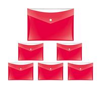 VELOFLEX A455012 - Pochette porte-documents Velocolor, 6 pièces, DIN A5, rouge, pochette porte-documents en film PP
