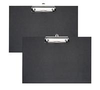 VELOFLEX A481798 - Planche à pince horizontale, DIN A4, 2 pièces, noir, plaquette d'écriture avec pince métallique et œillet de suspension