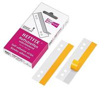 VELOFLEX - Bandes de classement Heftfix 105 mm, paquet de 50, transparentes | Autocollantes, en film rigide, espacement des perforations 60 et 80 mm, pour échantillons, certificats, dessins et brochures