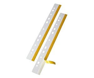 VELOFLEX - Bandes de classement Heftfix format DIN A4 292 mm, 500 pièces | Autocollantes, transparentes comme du verre, en polyester, perforation internationale, pour classeurs et reliures à anneaux