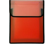 VELOFLEX - Boîte de rangement VELOBAG format A4, rouge | En film PP, remplissage 40 mm, fermeture à scratch et passants pour bandoulière, adapté aux classeurs et chemises