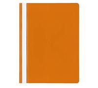 VELOFLEX - Chemises à anneaux VELOFORM format A4 en PP, orange, lot de 20 | Couverture avant transparente 130 µ, couverture arrière 180 µ, avec bandes d'étiquetage, format 218 x 310 mm