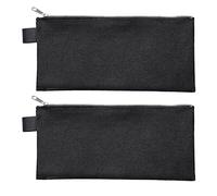 VELOFLEX - Pochette de banque DIN long, fermeture à glissière, lot de 2 | Format 220 x 110 mm, en tissu, fermeture à glissière métal, dispositif pour cadenas ou sceau, pour argent et accessoires
