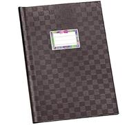 VELOFLEX - Pochette pour cahier DIN A4 en PP, noire, 25 pièces | Film PP opaque à aspect raphia, au format portrait, avec étiquette nominative à remplir