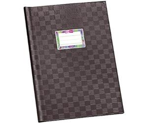 VELOFLEX - Pochette pour cahier DIN A4 en PP, noire, 25 pièces | Film PP opaque à aspect raphia, au format portrait, avec étiquette nominative à remplir