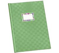 VELOFLEX - Pochette pour cahier DIN A4 en PP vert clair, 25 pièces | Film PP opaque à aspect raphia, au format portrait, avec étiquette nominative à remplir