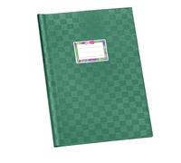 VELOFLEX - Pochette pour cahier DIN A4 en PP, verte, 25 pièces | Film PP mat à aspect raphia, au format portrait, avec étiquette nominative à remplir