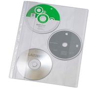 VELOFLEX - Pochette pour CD format A4 pour 3 CD, lot de 10, transparente