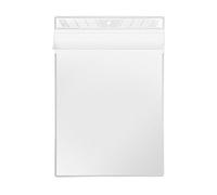 VELOFLEX - Pochette transparente A5 en PP avec rabat, lot de 100 pièces | Film PP transparent, ouvert en haut, avec perforations centrales pour suspension et rabat pour format portrait